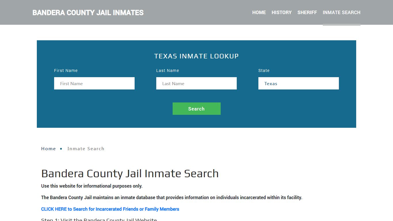 Bandera County, TX Detainee Lookup